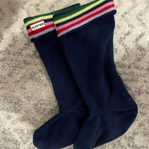 Navy blue w/stripe hunter boot socks